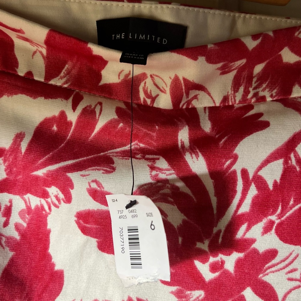 The Limited Crimson and White Floral Blouse